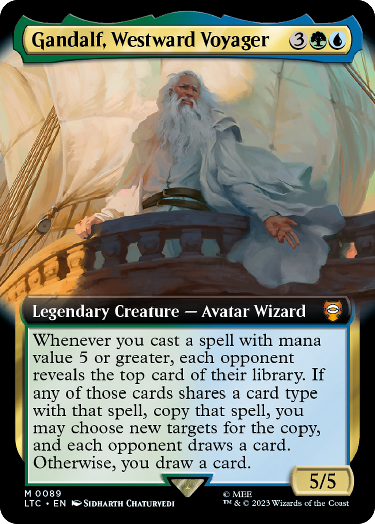 Gandalf, Westward Voyager (Extended Art) [The Lord of the Rings: Tales of Middle-Earth Commander] | Good Games Morley