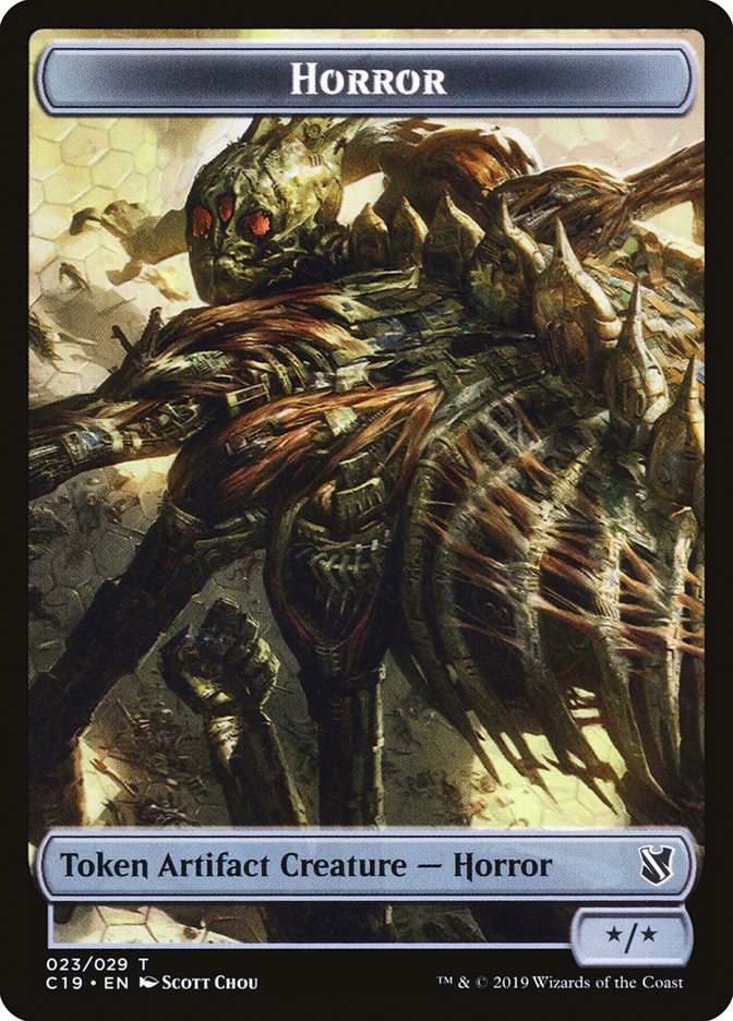 Angel of Sanctions // Horror Double-Sided Token [Commander 2019 Tokens] | Good Games Morley