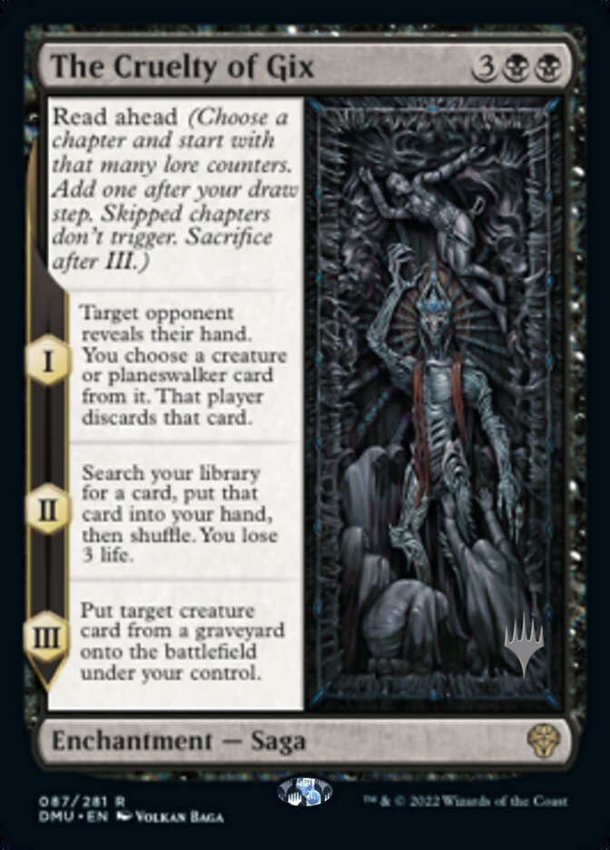 The Cruelty of Gix (Promo Pack) [Dominaria United Promos] | Good Games Morley