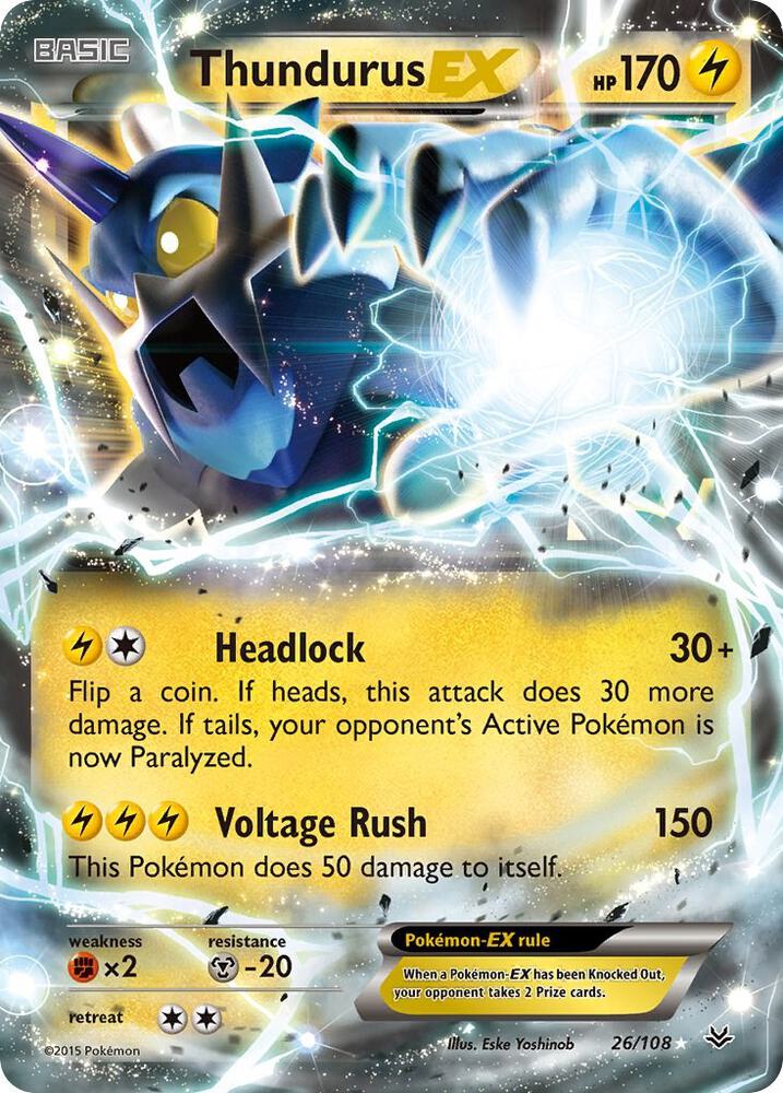 Thundurus EX 26/108 (XY - Roaring Skies)  - Holofoil | Good Games Morley