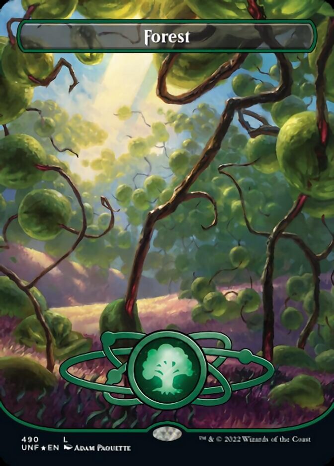 Forest (490) (Planetary Space-ic Land) (Galaxy Foil) [Unfinity] | Good Games Morley