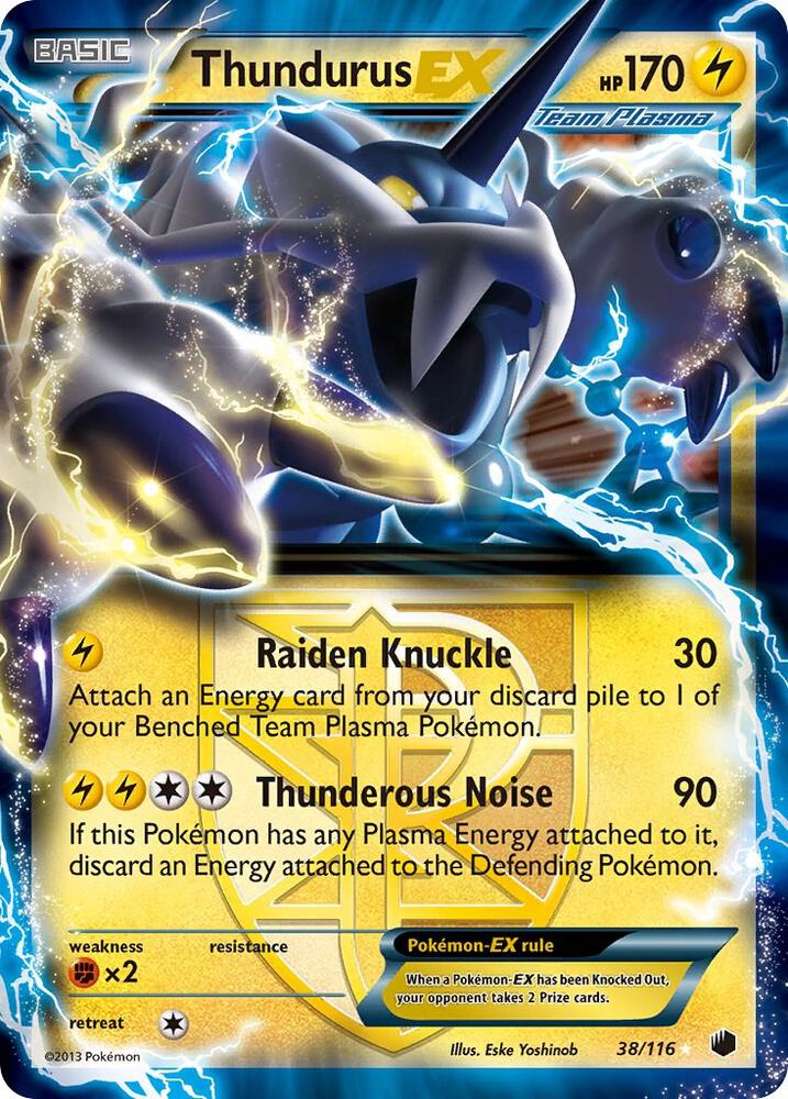 Thundurus EX Team Plasma 38/116 (Plasma Freeze)  - Holofoil | Good Games Morley