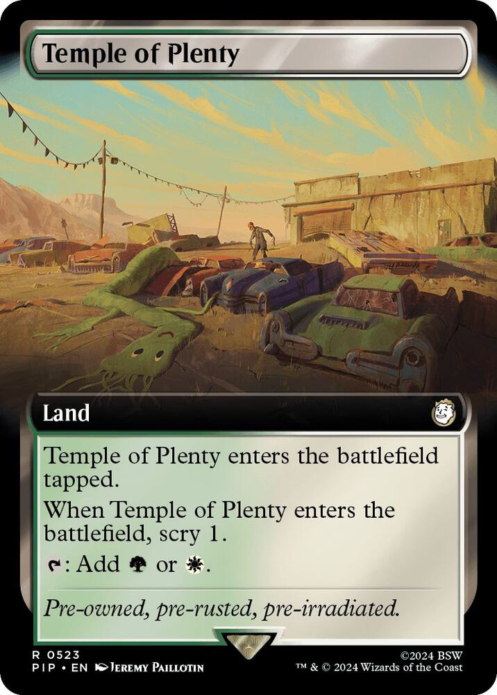 Temple of Plenty 523/326 (Universes Beyond: Fallout)  - Extended Art | Good Games Morley