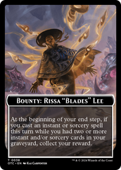 Bounty: Rissa "Blades" Lee // Bounty Rules Double-Sided Token [Outlaws of Thunder Junction Commander Tokens] | Good Games Morley