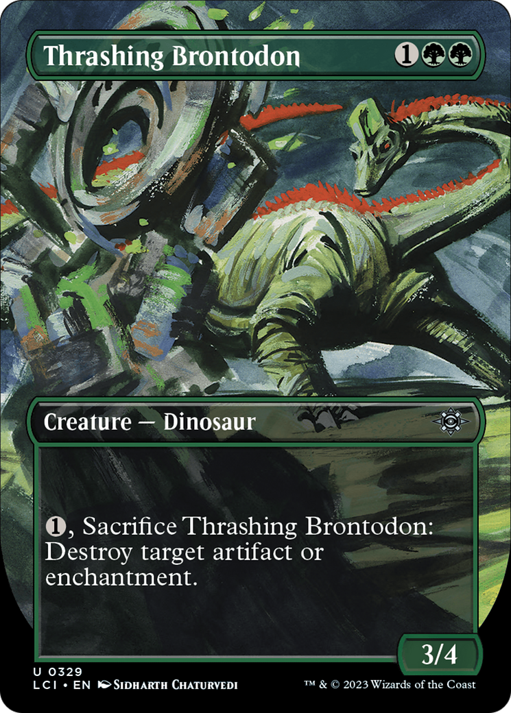 Thrashing Brontodon (Borderless) [The Lost Caverns of Ixalan] | Good Games Morley