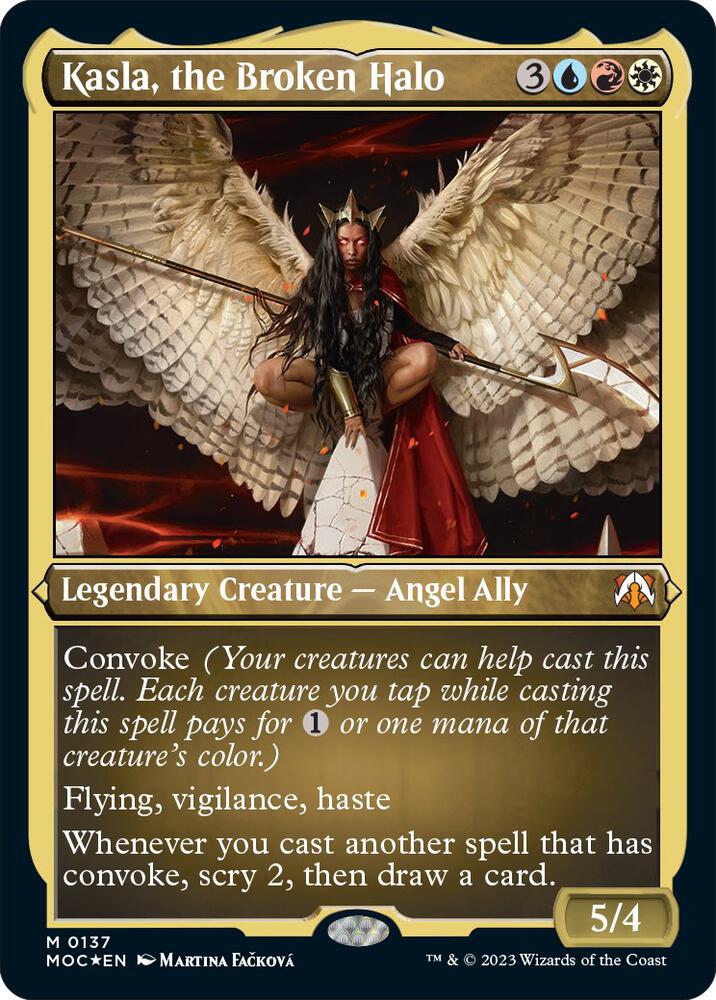 Kasla the Broken Halo Display Commander Thick Stock 137 (Commander: March of the Machine)  - Foil | Good Games Morley