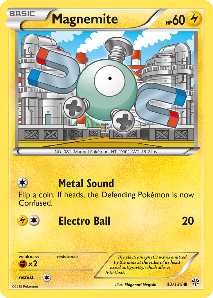 Magnemite (42/135) [Black & White: Plasma Storm] | Good Games Morley