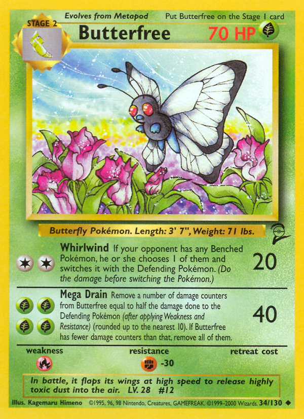 Butterfree (34/130) [Base Set 2] | Good Games Morley