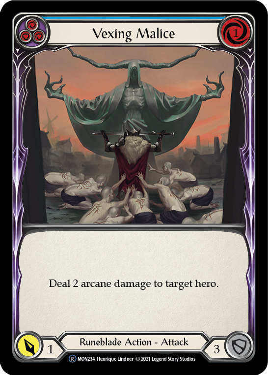 Vexing Malice (Blue) [U-MON234-RF] (Monarch Unlimited)  Unlimited Rainbow Foil | Good Games Morley