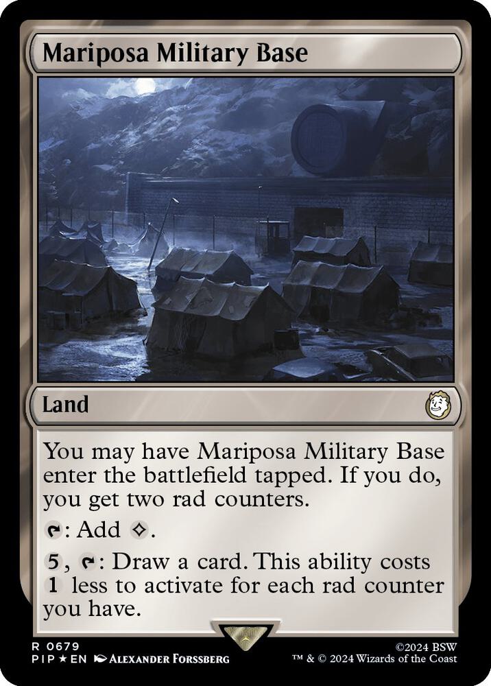 Mariposa Military Base 679/326 (Universes Beyond: Fallout)  - Surge Foil | Good Games Morley