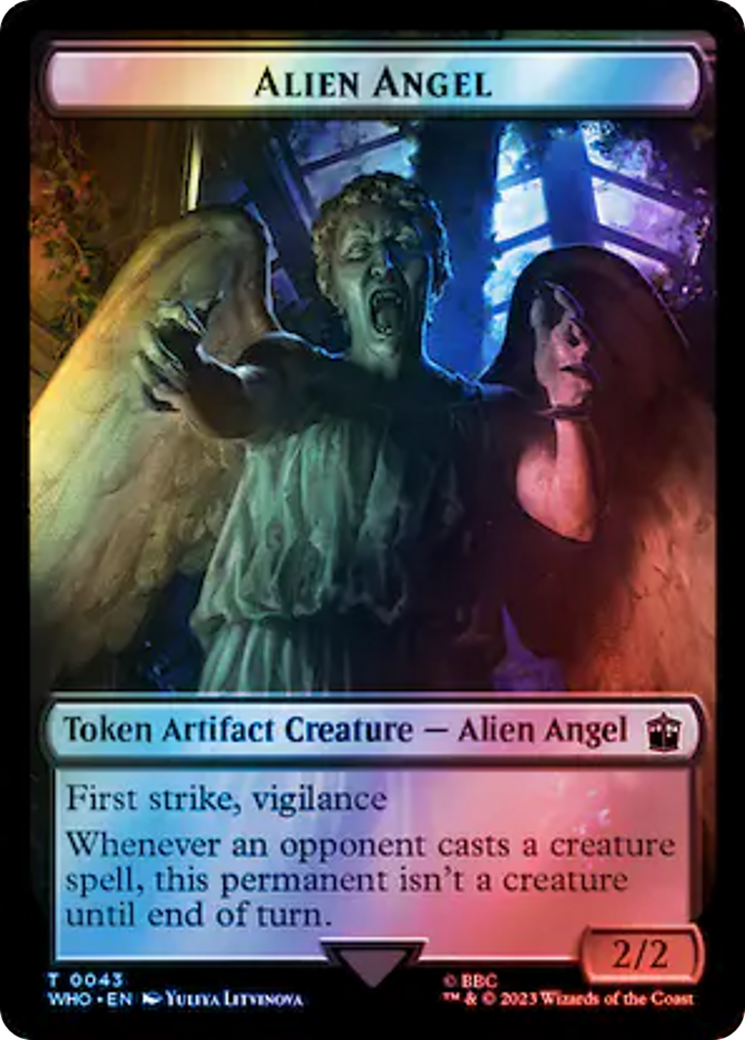 Alien Angel // Food (0059) Double-Sided Token (Surge Foil) [Doctor Who Tokens] | Good Games Morley