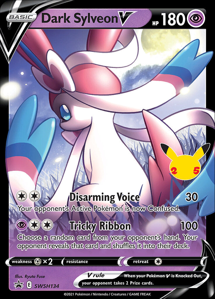 Dark Sylveon V (SWSH134) (Celebrations) [Sword & Shield: Black Star Promos] | Good Games Morley