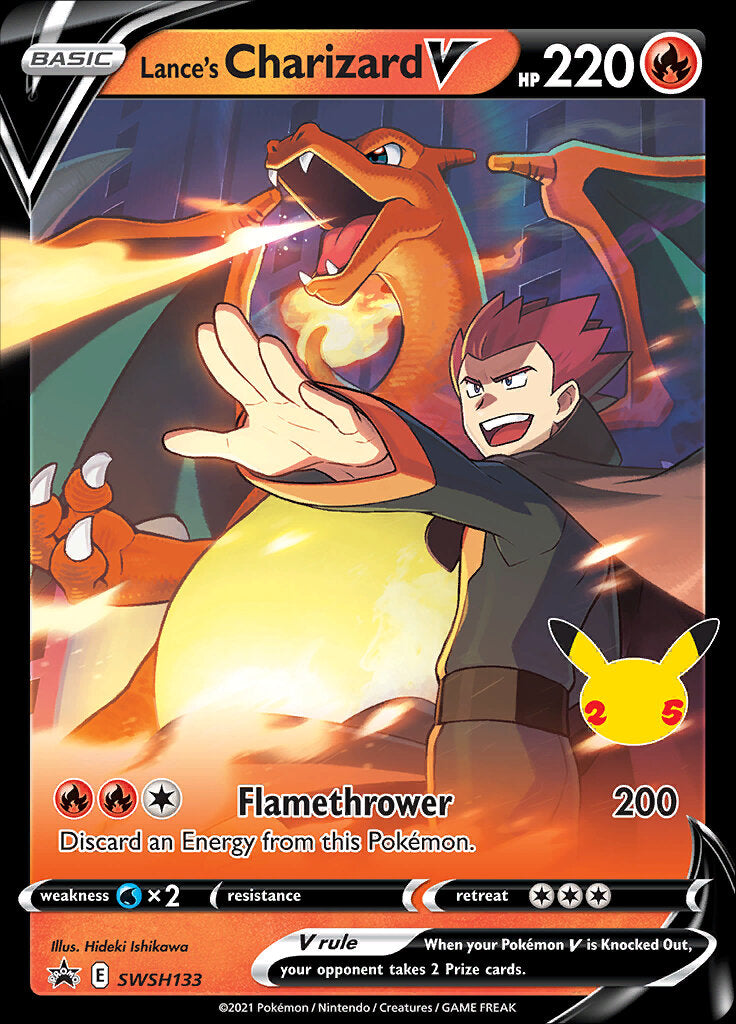 Lance's Charizard V (SWSH133) (Celebrations) [Sword & Shield: Black Star Promos] | Good Games Morley