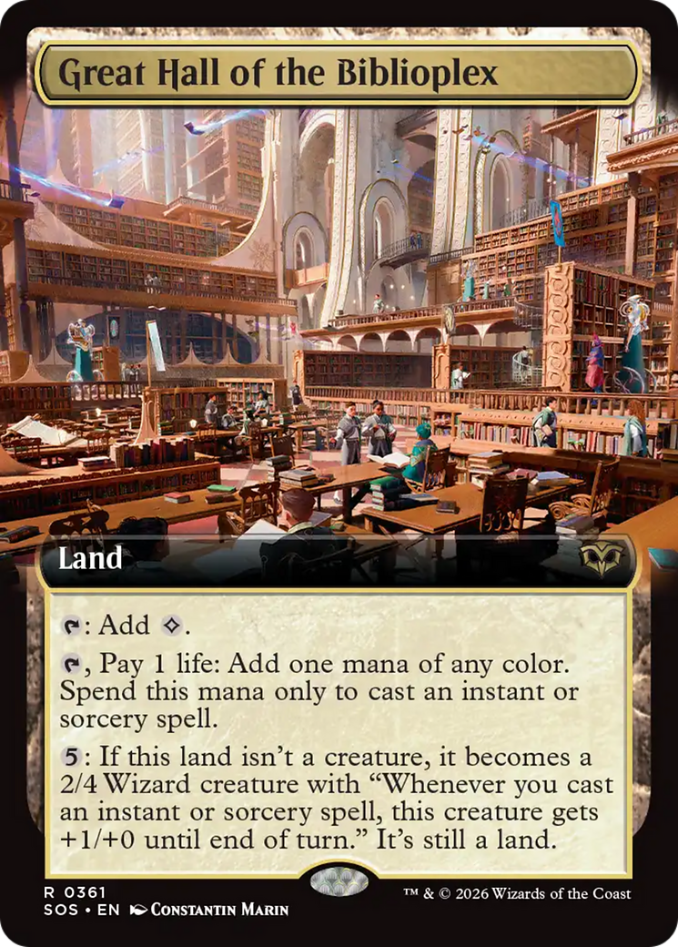 Great Hall of the Biblioplex (Extended Art) [Secrets of Strixhaven] | Good Games Morley