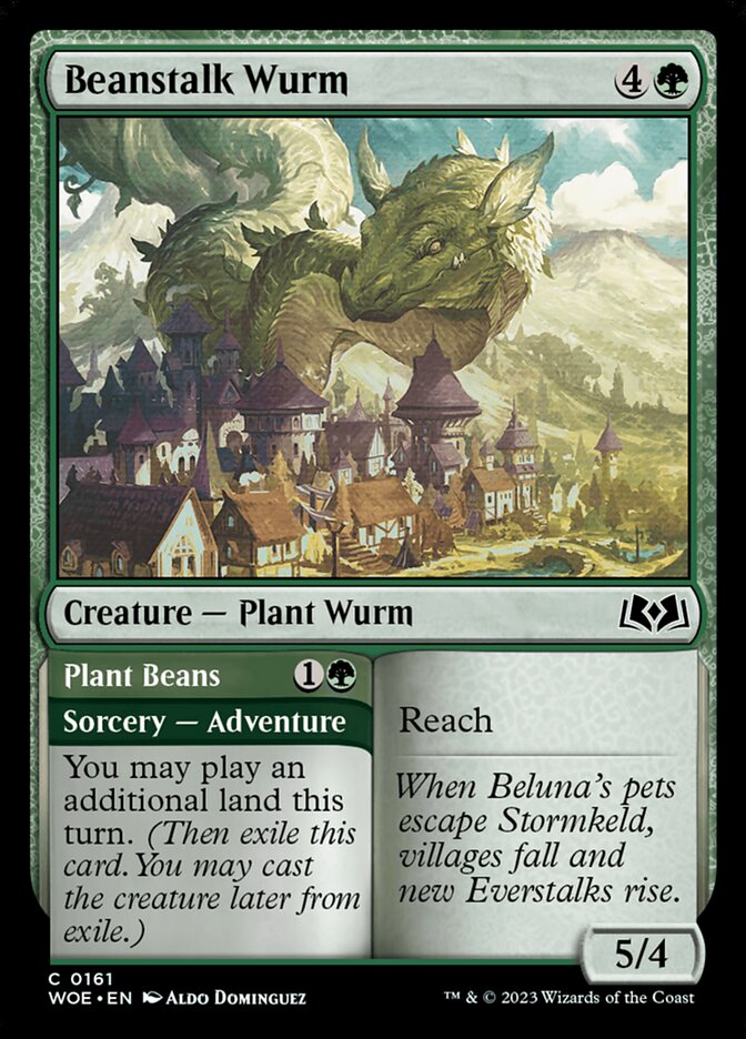 Beanstalk Wurm // Plant Beans 161 (Wilds of Eldraine)  | Good Games Morley