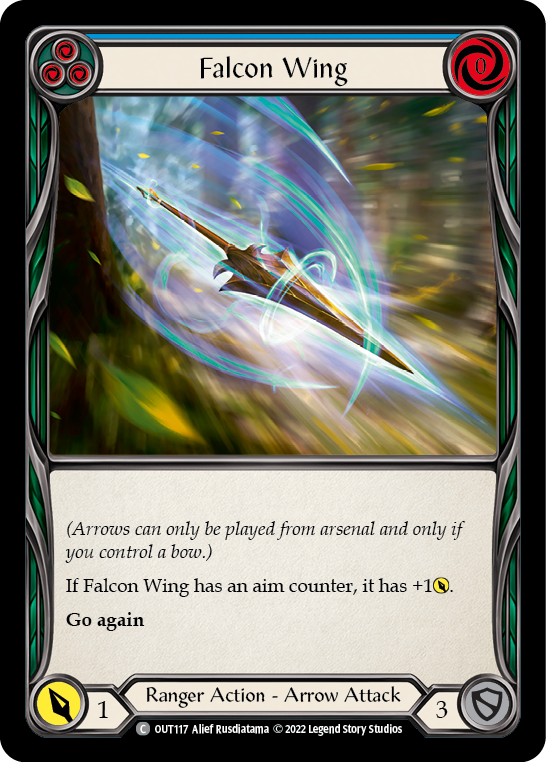 Falcon Wing (Blue) [OUT117] (Outsiders)  Rainbow Foil | Good Games Morley