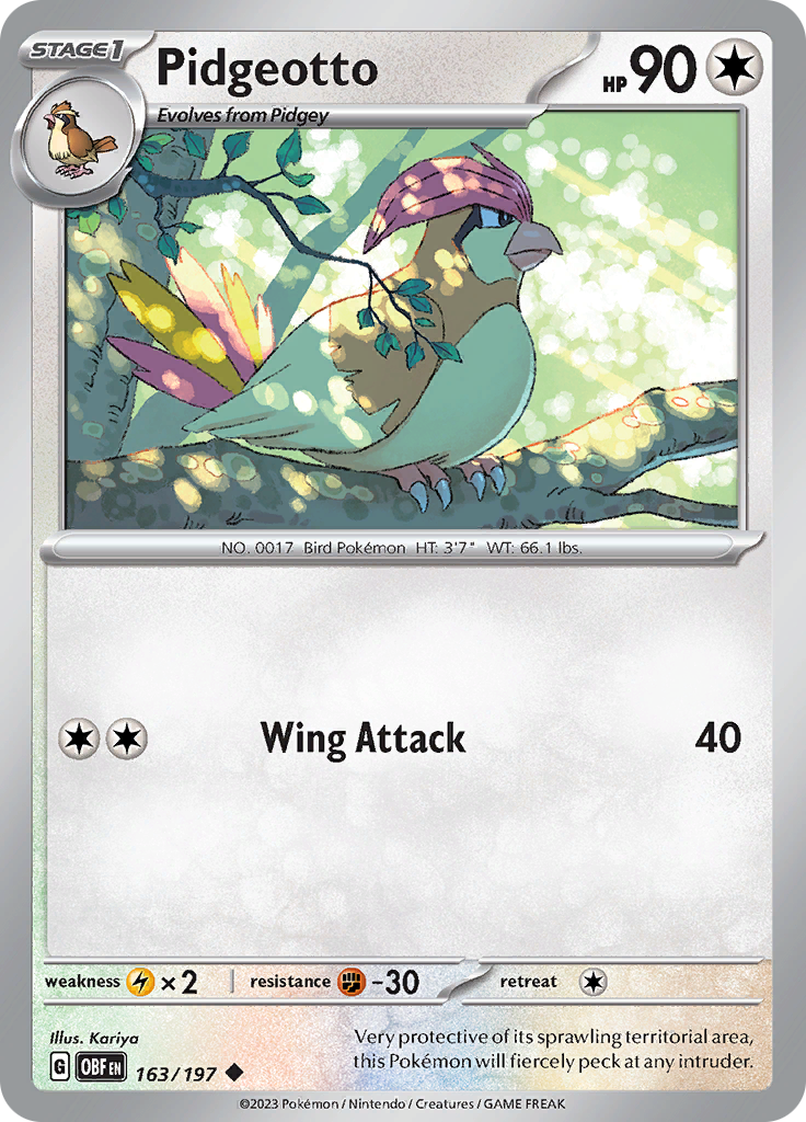 Pidgeotto (163/197) [Scarlet & Violet: Obsidian Flames] | Good Games Morley