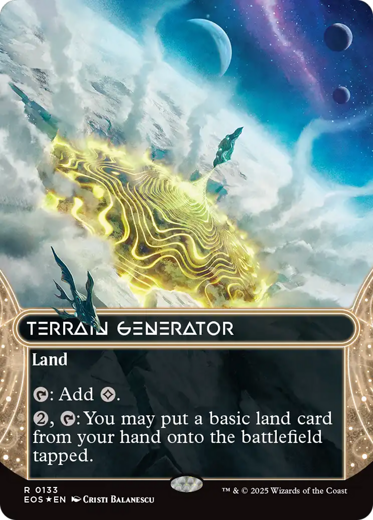 Terrain Generator (0133) (Borderless) (Galaxy Foil) [Edge of Eternities: Stellar Sights] | Good Games Morley