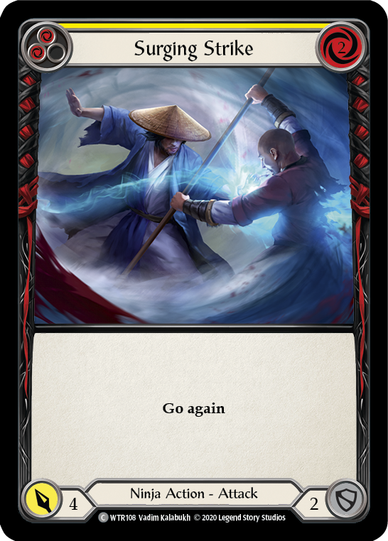 Surging Strike (Yellow) [U-WTR108] (Welcome to Rathe Unlimited)  Unlimited Rainbow Foil | Good Games Morley