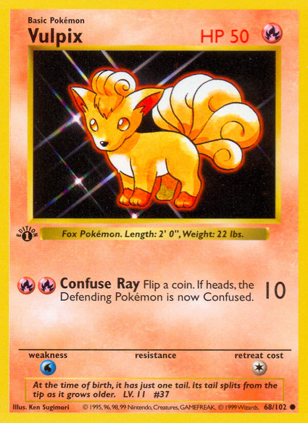 Vulpix (68/102) (Shadowless) [Base Set 1st Edition] | Good Games Morley