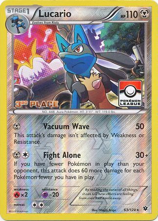 Lucario (63/124) (League Promo 3rd Place) [XY: Fates Collide] | Good Games Morley