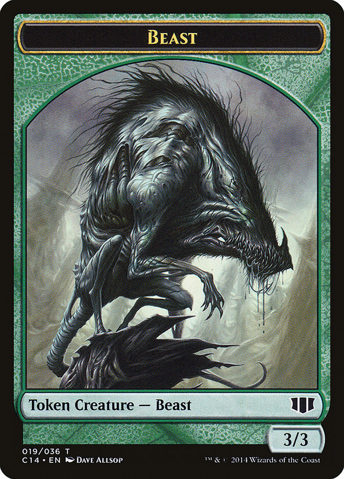 Elemental // Beast (019/036) Double-Sided Token [Commander 2014 Tokens] | Good Games Morley