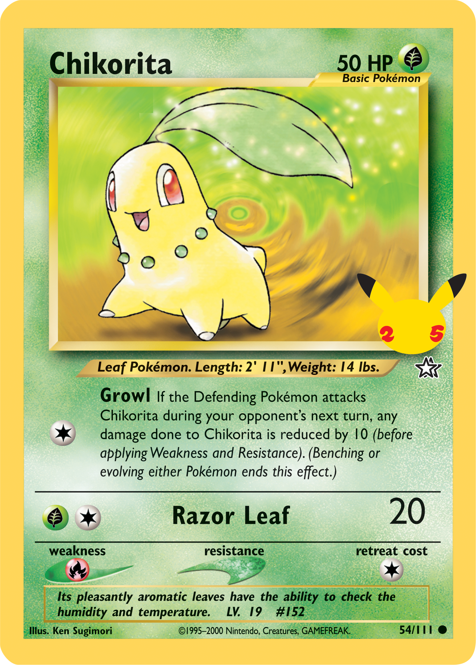 Chikorita (54/111) (Jumbo Card) [First Partner Pack] | Good Games Morley