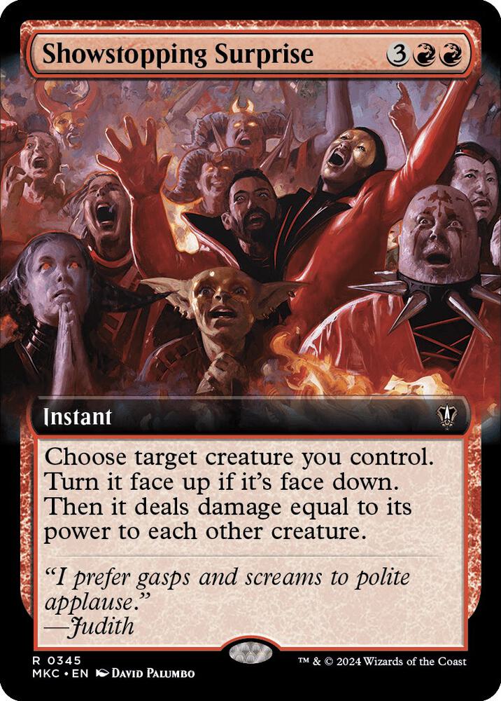 Showstopping Surprise 345/311 (Commander: Murders at Karlov Manor)  - Extended Art | Good Games Morley