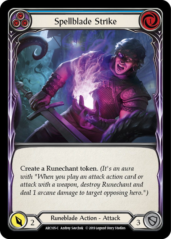 Spellblade Strike (Blue) [ARC105-C] (Arcane Rising)  1st Edition Normal | Good Games Morley