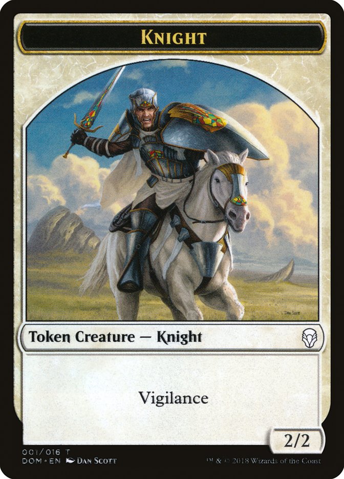 Knight Token (001/016) [Dominaria Tokens] | Good Games Morley
