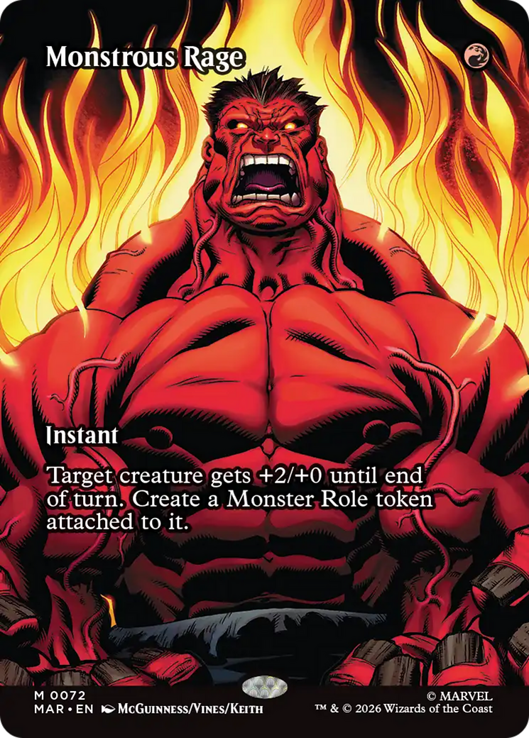 Monstrous Rage (Borderless) [Marvel Universe: Eternal-Legal] | Good Games Morley