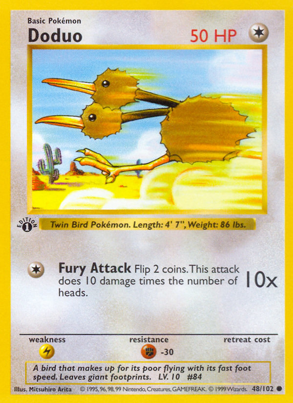 Doduo (48/102) (Shadowless) [Base Set 1st Edition] | Good Games Morley