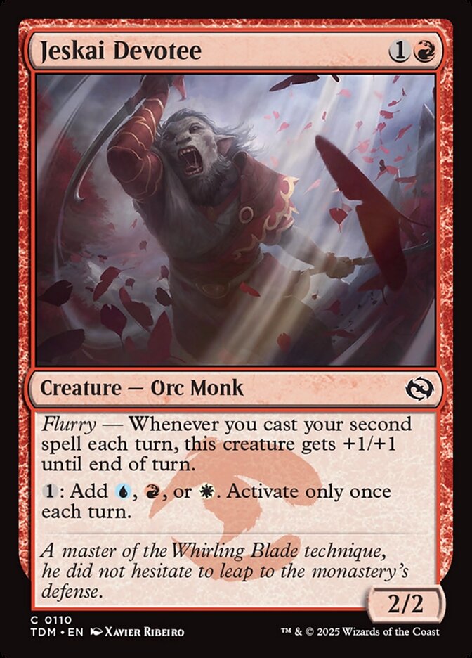 Jeskai Devotee 110 (Tarkir: Dragonstorm)  - Foil | Good Games Morley