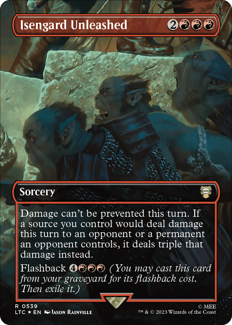 Isengard Unleashed (Borderless) (Surge Foil) [The Lord of the Rings: Tales of Middle-Earth Commander] | Good Games Morley