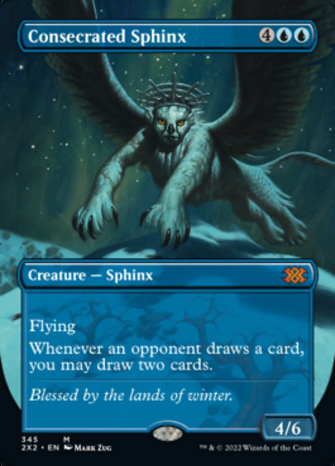 Consecrated Sphinx (Borderless Alternate Art) [Double Masters 2022] | Good Games Morley