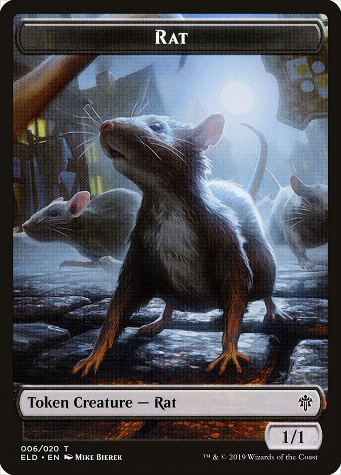 Rat Token [Throne of Eldraine Tokens] | Good Games Morley