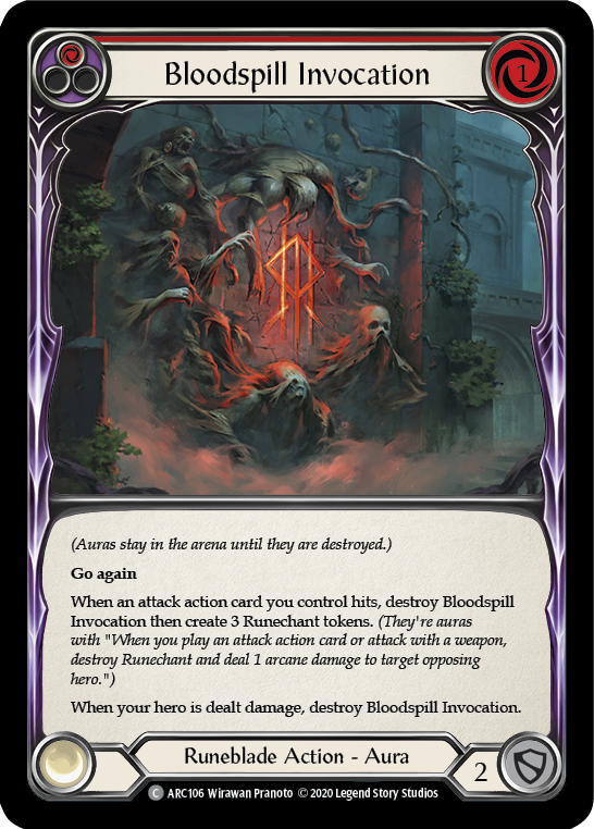 Bloodspill Invocation (Red) [U-ARC106] (Arcane Rising Unlimited)  Unlimited Rainbow Foil | Good Games Morley