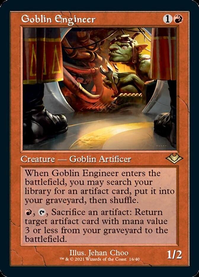 Goblin Engineer (Retro Foil Etched) [Modern Horizons] | Good Games Morley