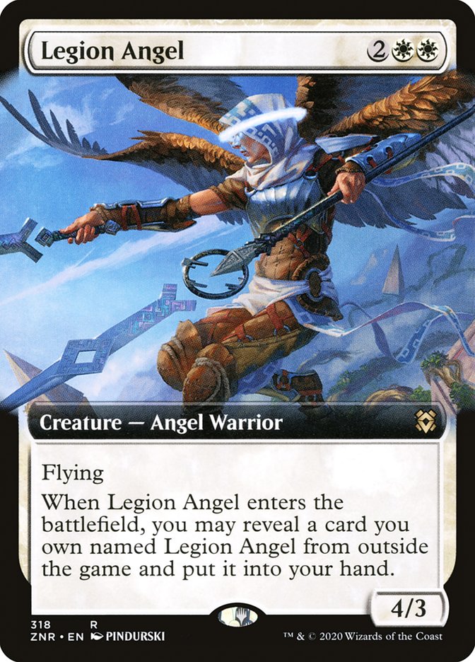 Legion Angel (Extended Art) [Zendikar Rising] | Good Games Morley