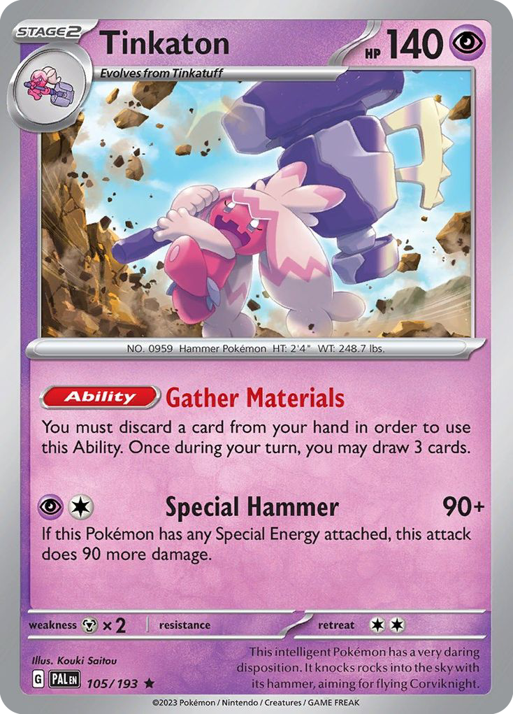 Tinkaton (105/193) (Theme Deck Exclusive) [Scarlet & Violet: Paldea Evolved] | Good Games Morley