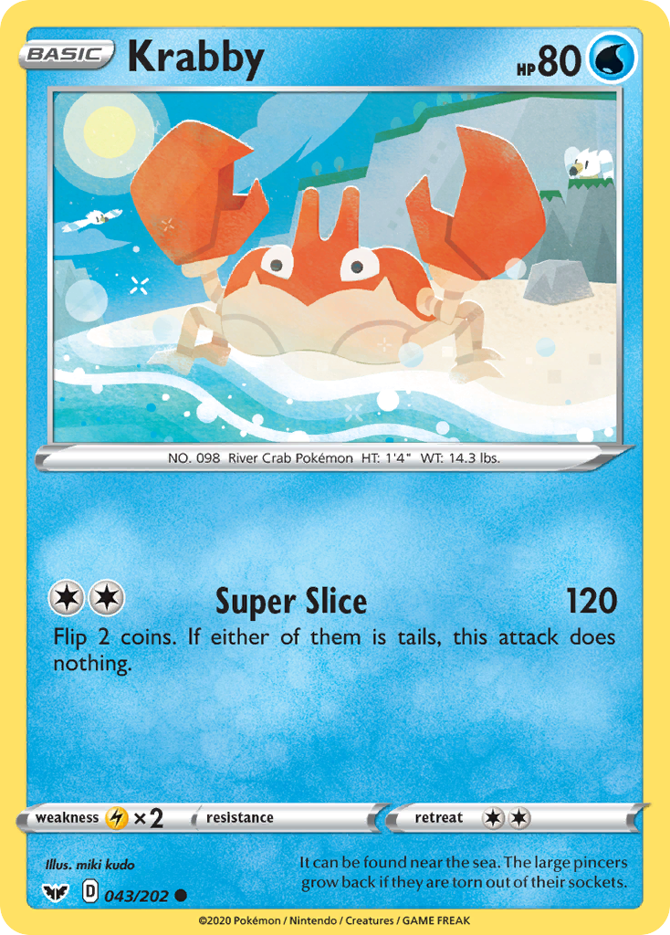 Krabby (043/202) [Sword & Shield: Base Set] | Good Games Morley