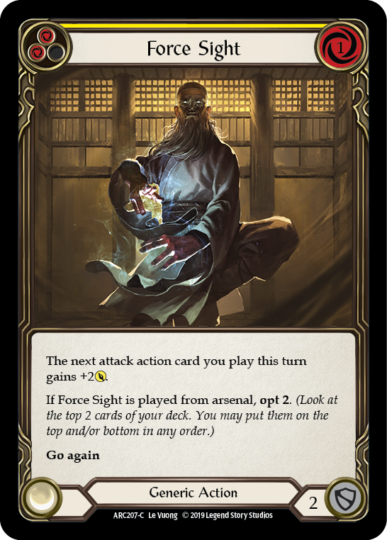 Force Sight (Yellow) [ARC207-C] (Arcane Rising)  1st Edition Normal | Good Games Morley