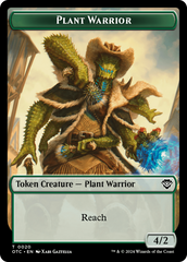 Plant Warrior // Plant Double-Sided Token [Outlaws of Thunder Junction Commander Tokens] | Good Games Morley