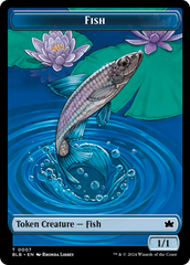 Fish // Warren Warleader Double-Sided Token [Bloomburrow Tokens] | Good Games Morley