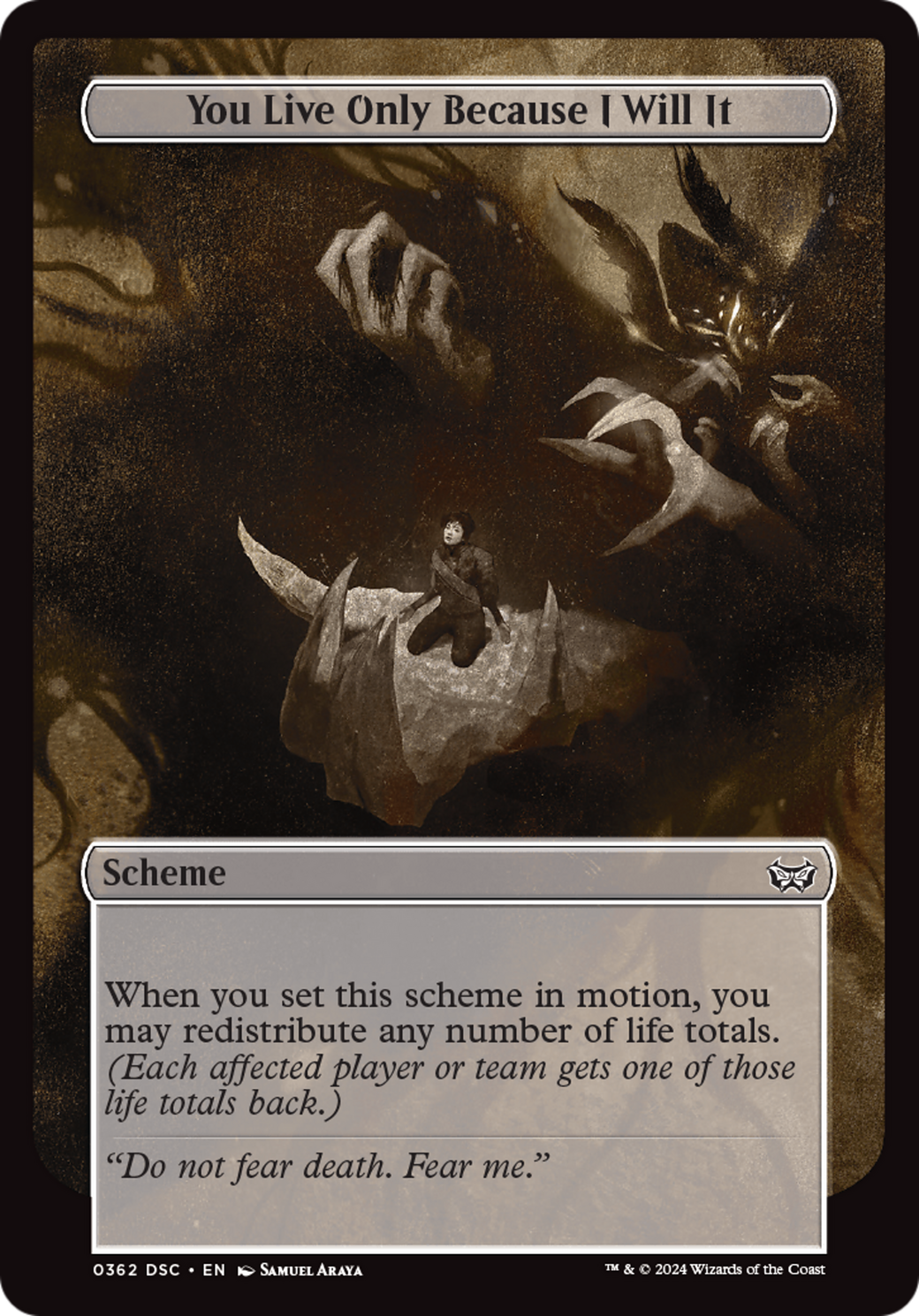 You Live Only Because I Will It (Full Art) [Duskmourn: Archenemy] | Good Games Morley
