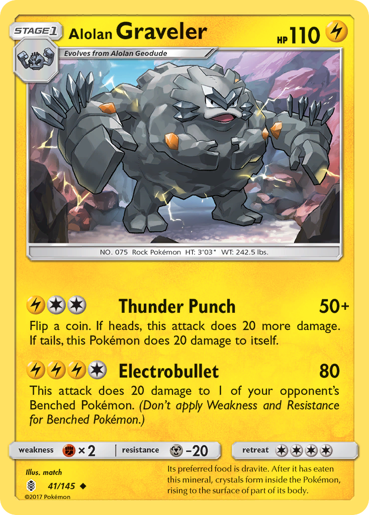 Alolan Graveler (41/145) [Sun & Moon: Guardians Rising] | Good Games Morley