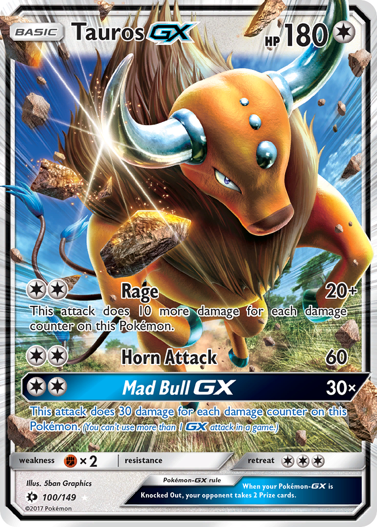 Tauros GX (100/149) [Sun & Moon: Base Set] | Good Games Morley