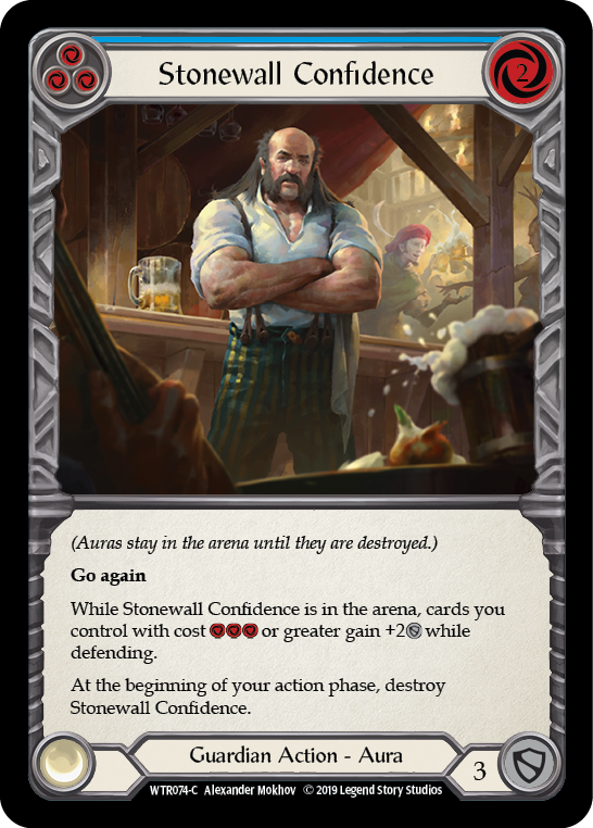 Stonewall Confidence (Blue) [WTR074-C] (Welcome to Rathe)  Alpha Print Rainbow Foil | Good Games Morley
