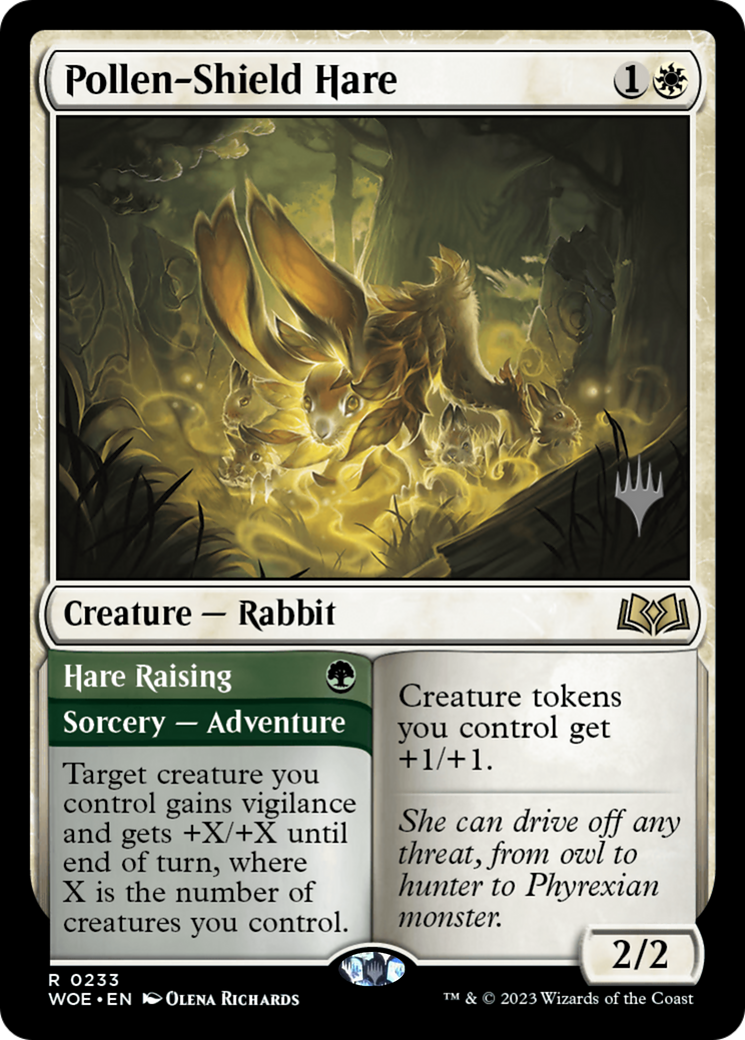 Pollen-Shield Hare // Hare Raising (Promo Pack) [Wilds of Eldraine Promos] | Good Games Morley