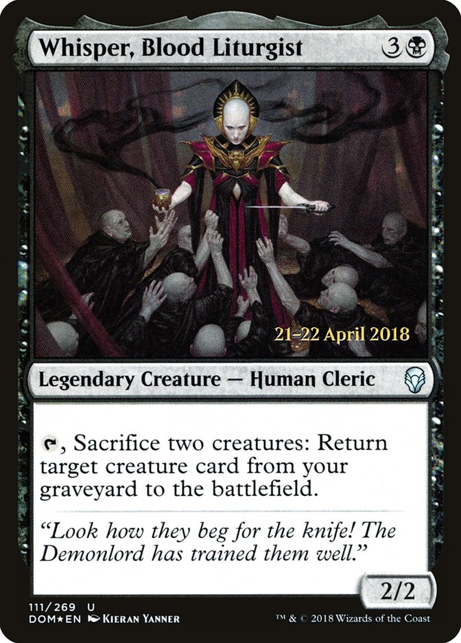 Whisper, Blood Liturgist [Dominaria Prerelease Promos] | Good Games Morley
